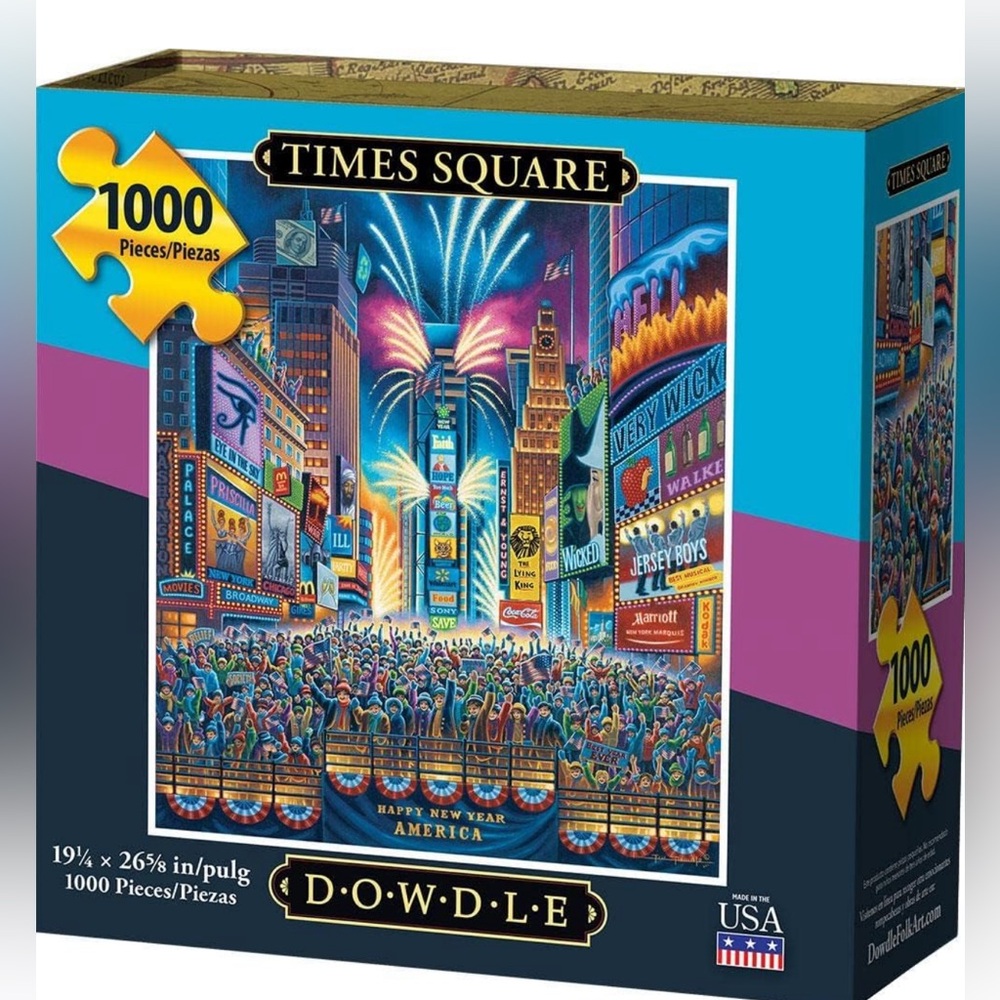 Dowdle Puzzles New Years Eve Time Square 1000 piece puzzle. Eric Dowdle, artist